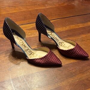 Sam Edelman Burgundy and Navy Heels
